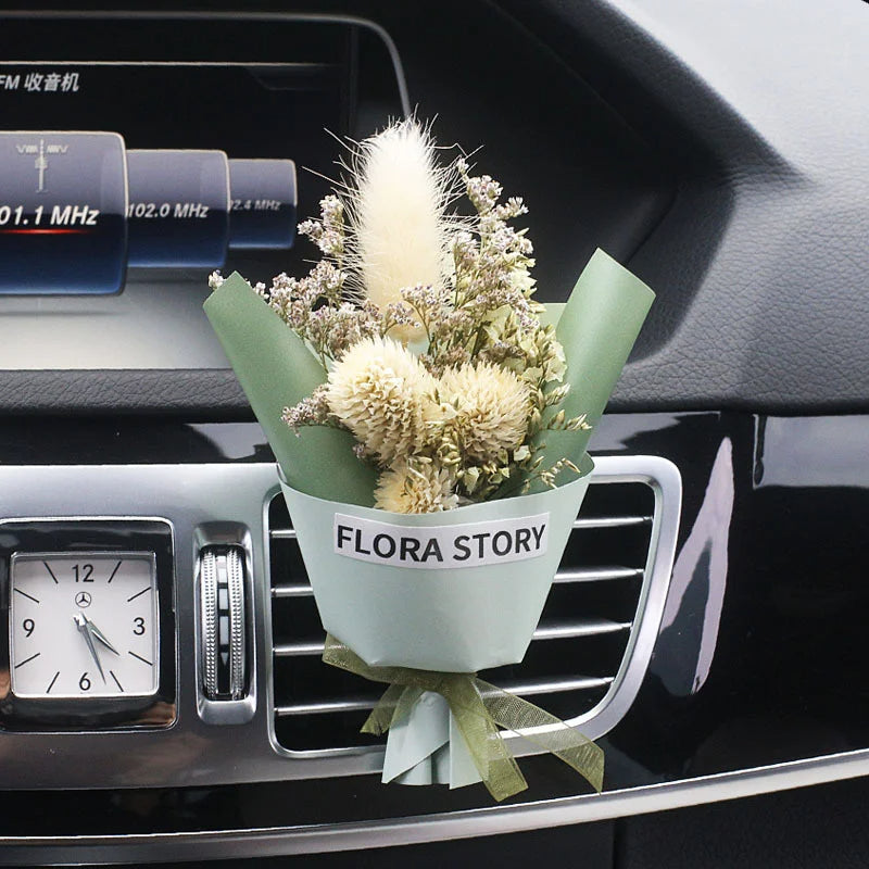 Gedroogd bloemenboeket voor auto-ventilatierooster