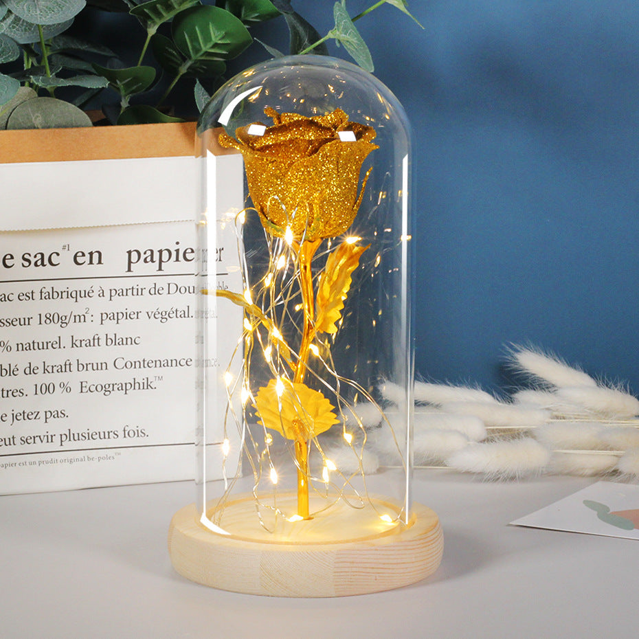 LED Roos in Glas - Geschenkset