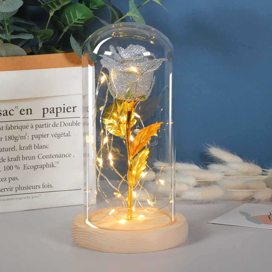 LED Roos in Glas - Geschenkset
