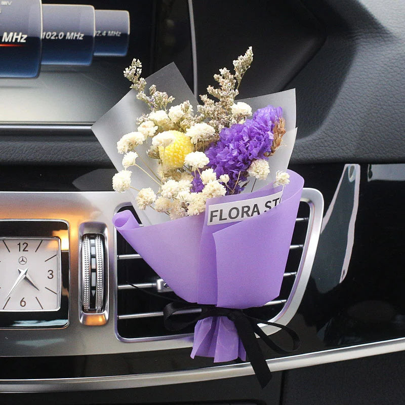 Gedroogd bloemenboeket voor auto-ventilatierooster