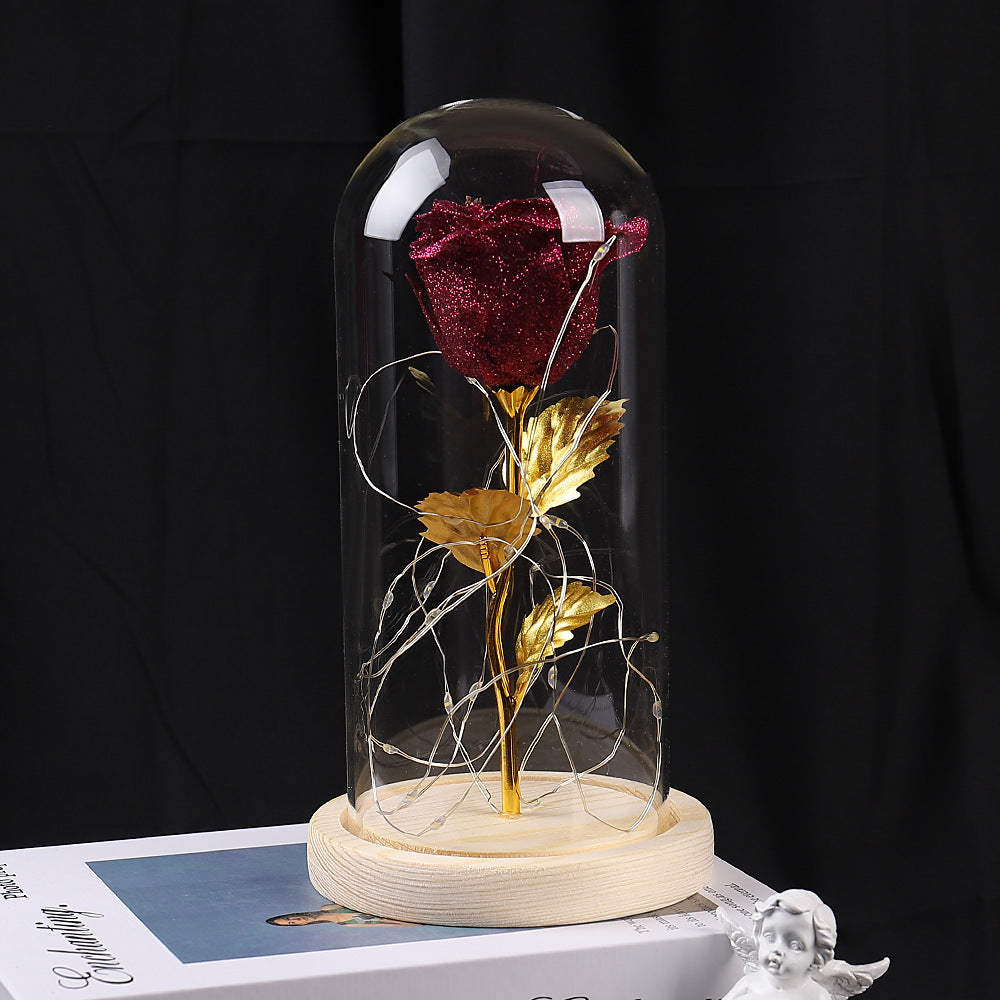 LED Roos in Glas - Geschenkset