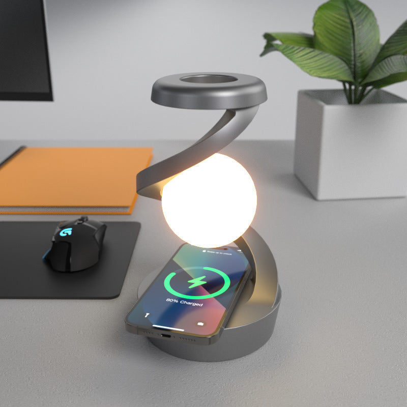 Leviterende bollamp met draadloze oplader