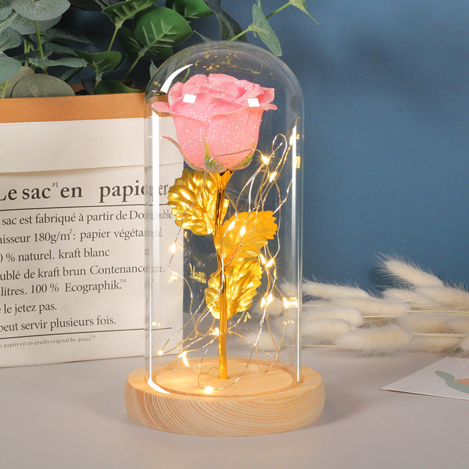 LED Roos in Glas - Geschenkset
