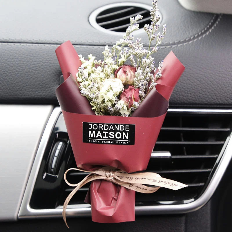 Gedroogd bloemenboeket voor auto-ventilatierooster