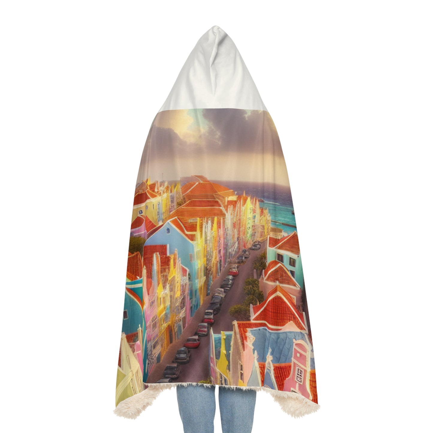 Curacao-Inspired Hooded Snuggle Blanket - Cozy and Vibrant Throw for Relaxation