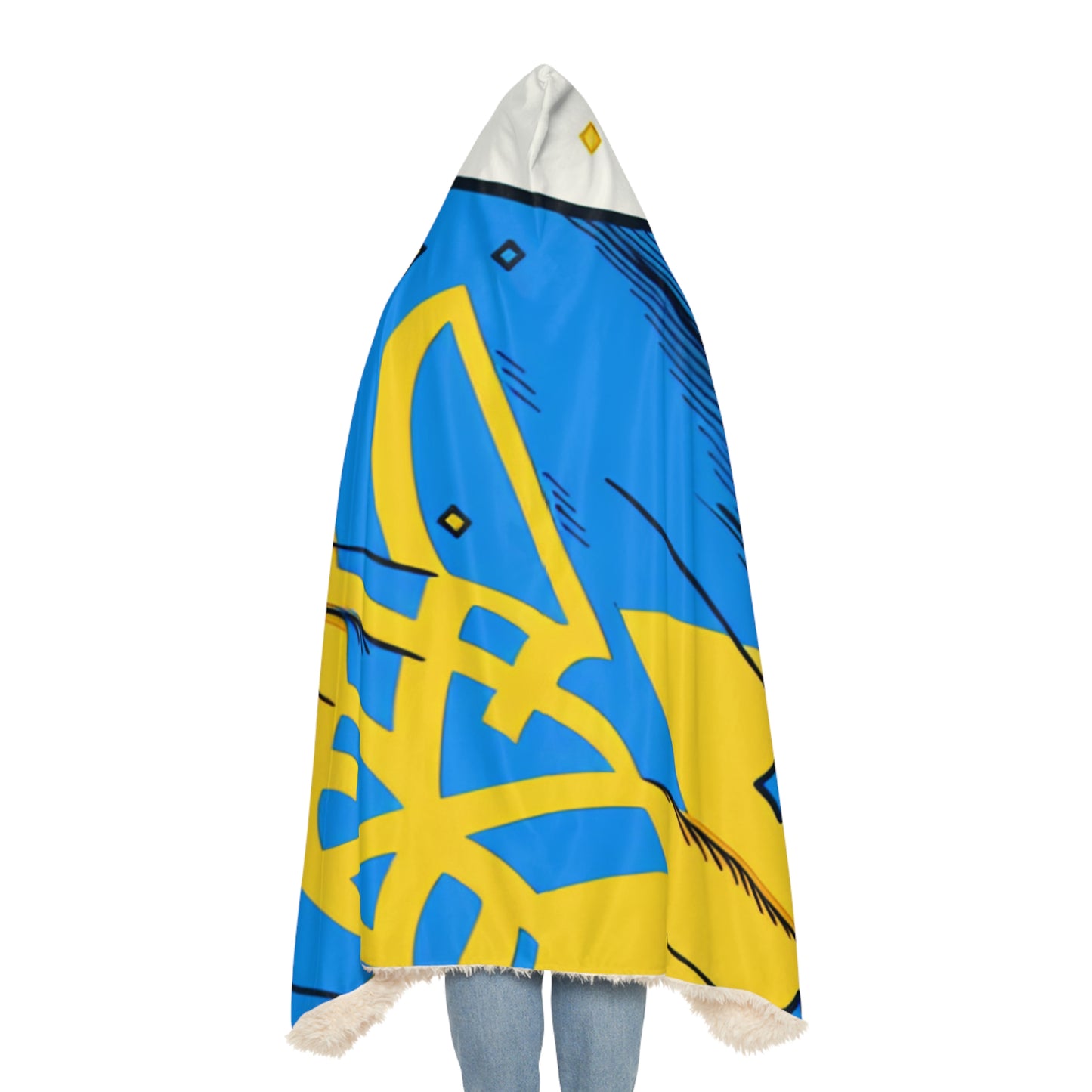 Ukraine-Inspired Snuggle Blanket - Cozy Sherpa Throw for Warmth and Style