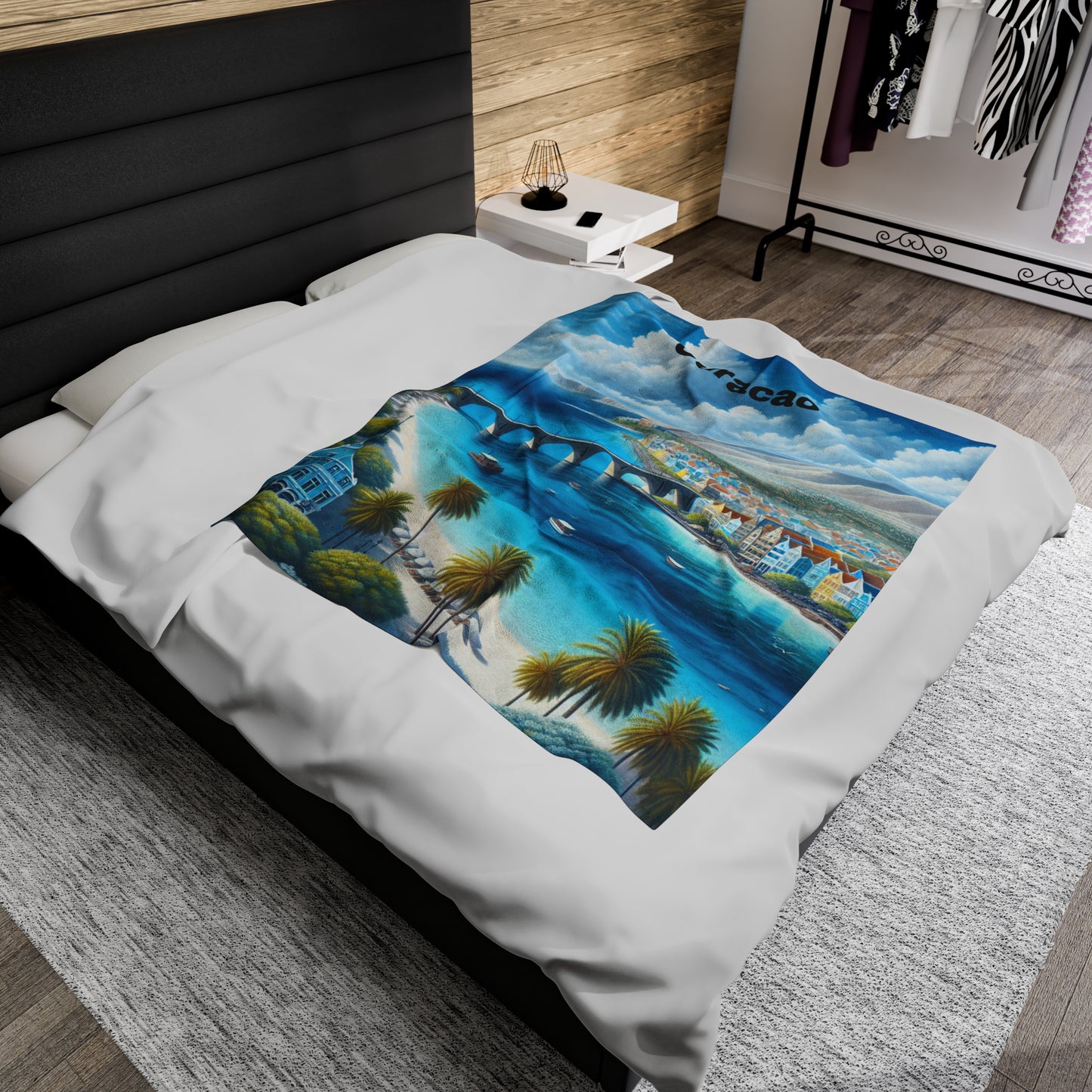 Curacao Paradise Velveteen Plush Blanket | Cozy Beach-Inspired Throw