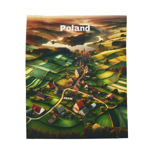 Poland Paradise Velveteen Plush Blanket | Cozy Beach-Inspired Throw