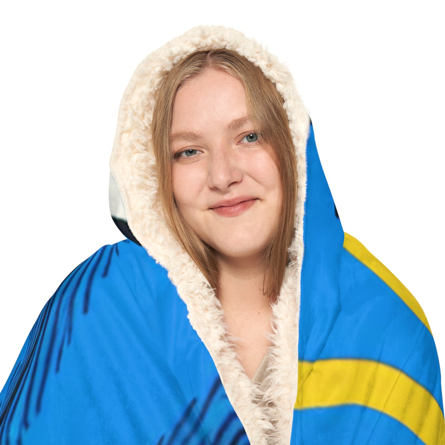 Ukraine-Inspired Snuggle Blanket - Cozy Sherpa Throw for Warmth and Style