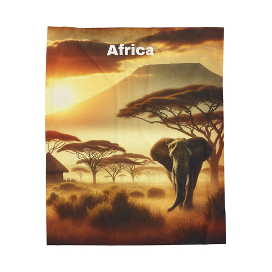 Africa Paradise Velveteen Plush Blanket | Cozy Beach-Inspired Throw