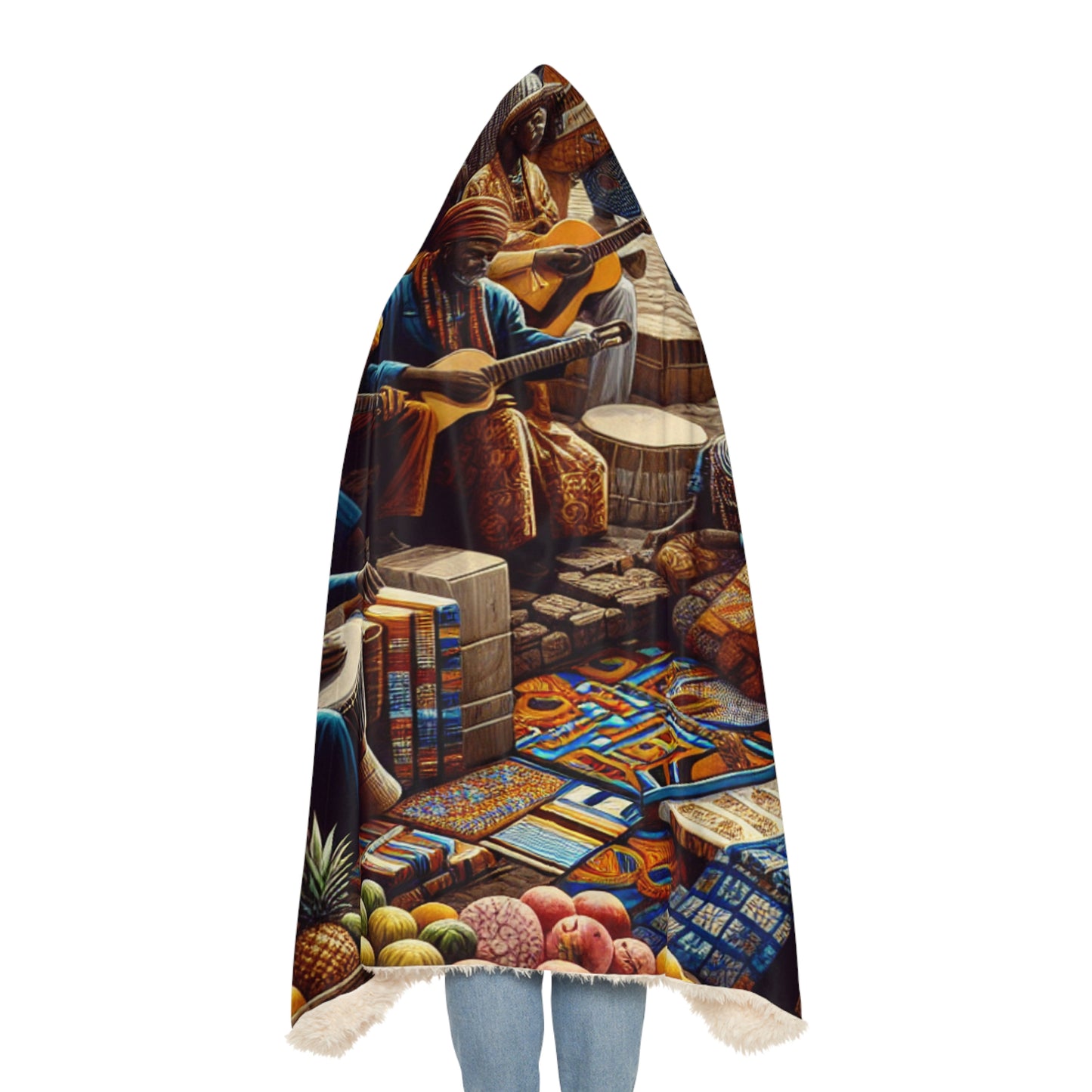 Africa-Inspired Hooded Snuggle Blanket - Cozy and Vibrant Throw for Relaxation