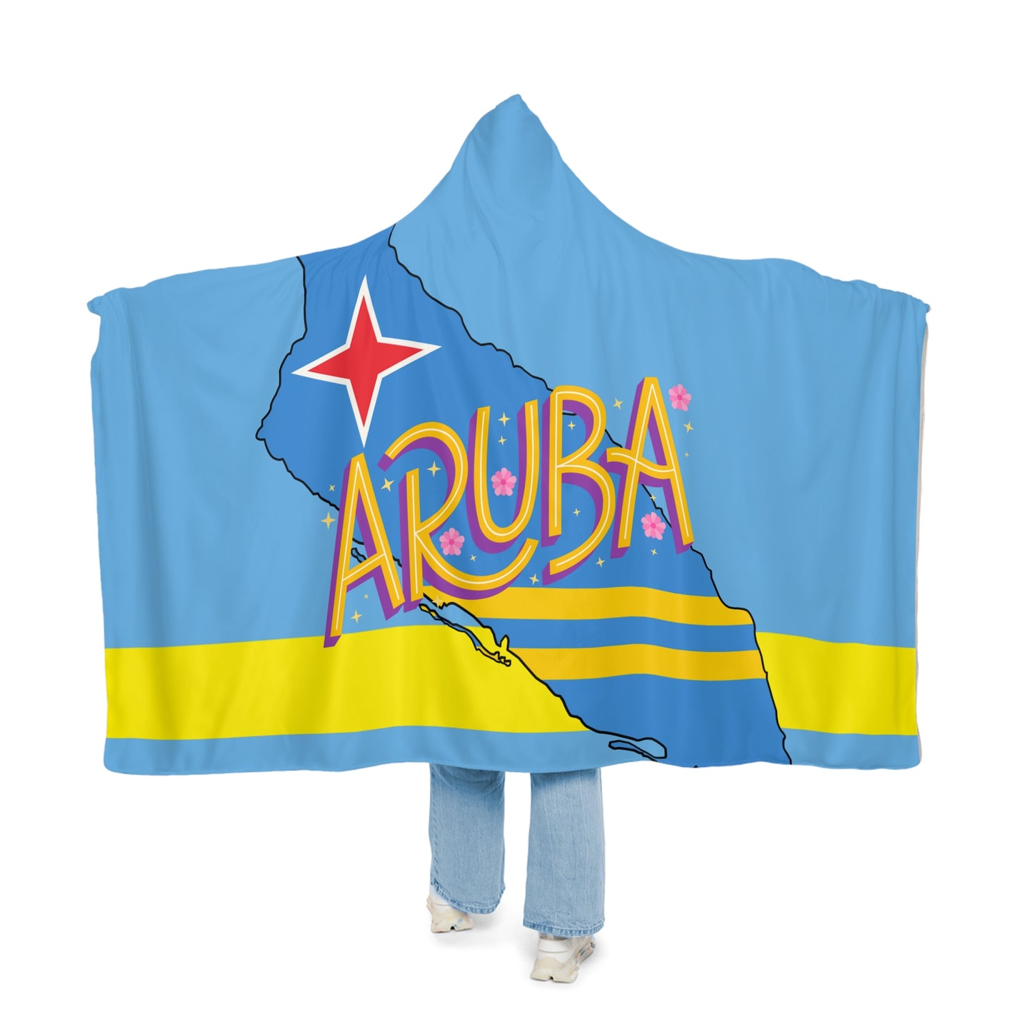 Aruba-Inspired Snuggle Blanket - Cozy Sherpa Throw for Warmth and Style