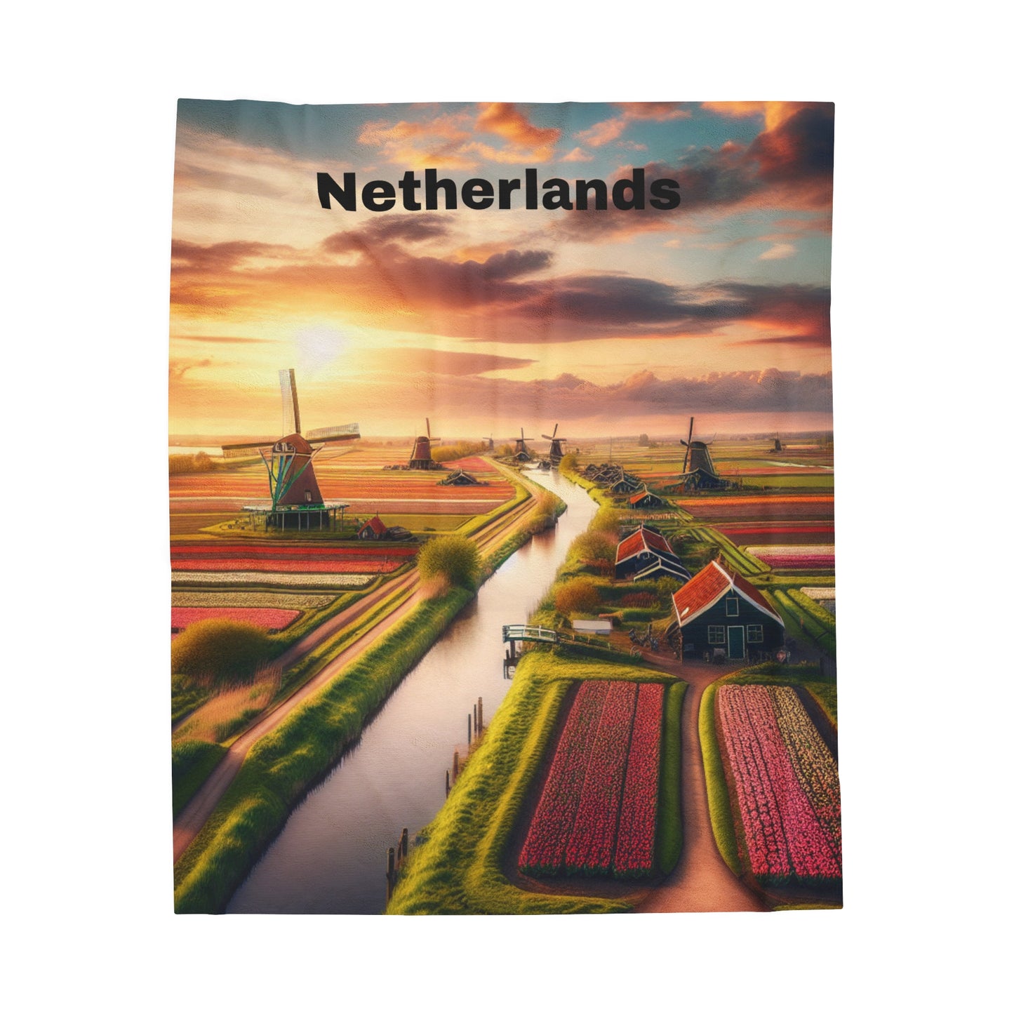 Netherlands Paradise Velveteen Plush Blanket | Cozy Beach-Inspired Throw