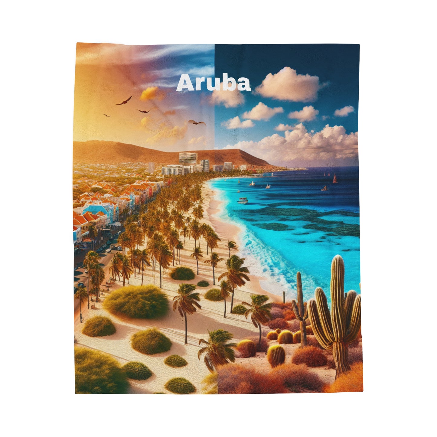 Aruba Paradise Velveteen Plush Blanket | Cozy Beach-Inspired Throw