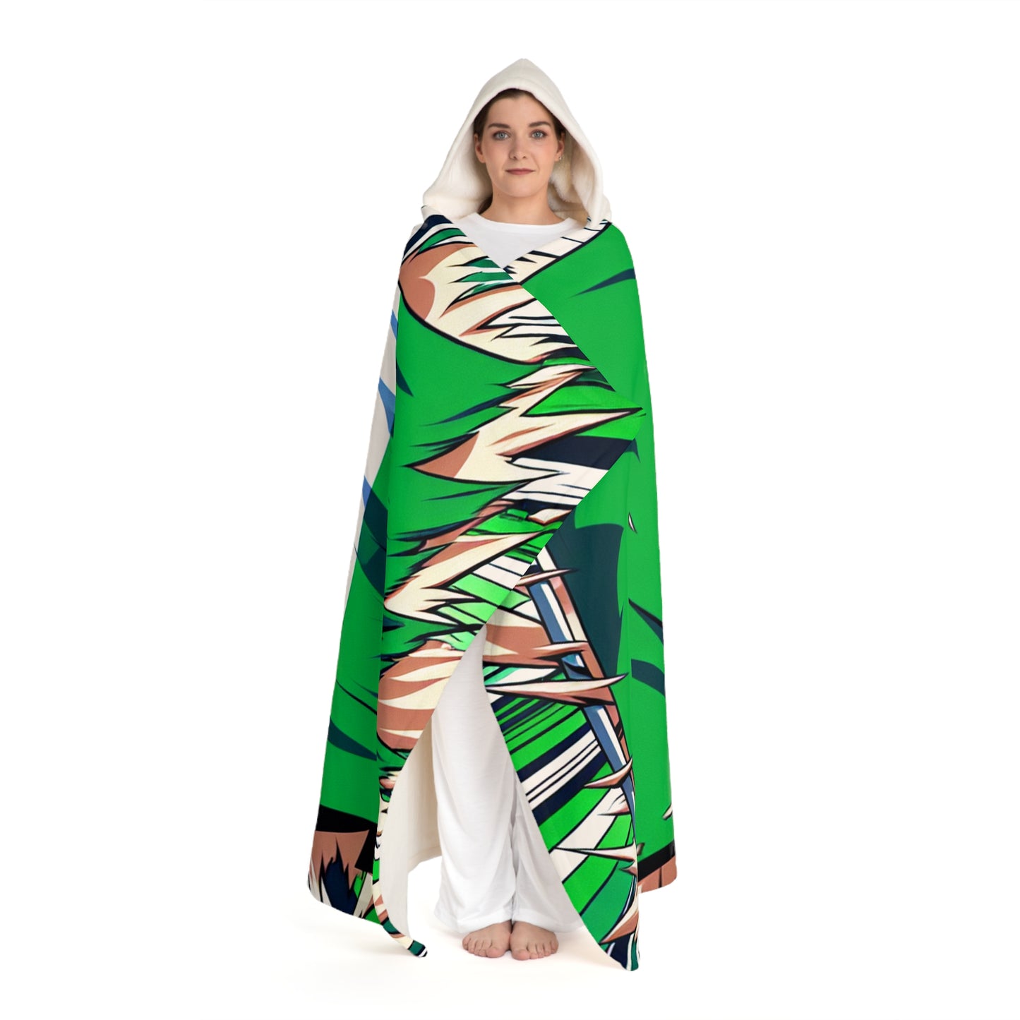 Nigeria Cozy Hooded Sherpa Fleece Blanket with Artistic Map Design - Perfect for Chill Nights and Home Decor