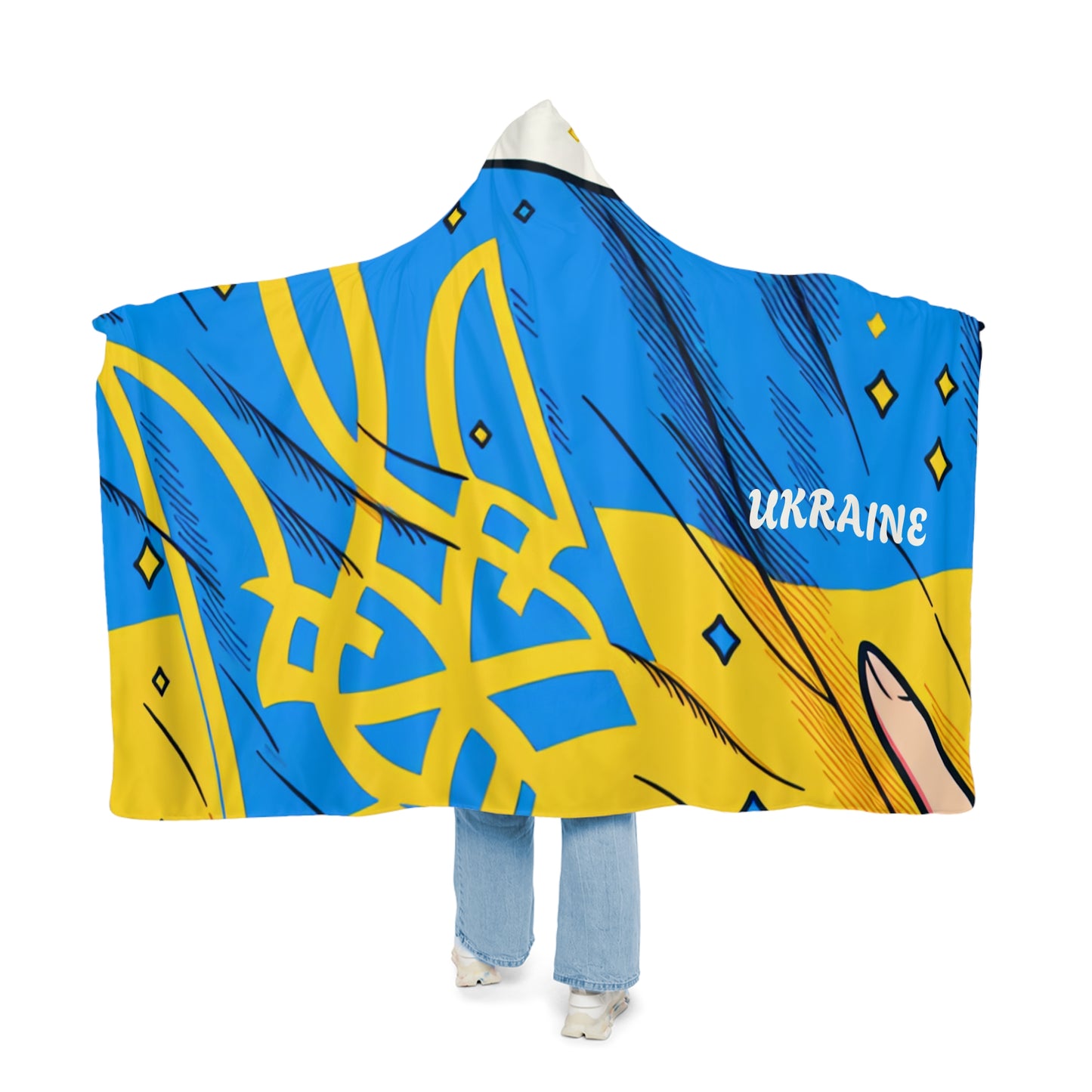 Ukraine-Inspired Snuggle Blanket - Cozy Sherpa Throw for Warmth and Style