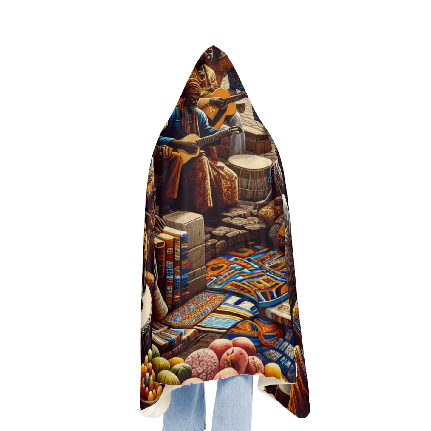 Africa-Inspired Hooded Snuggle Blanket - Cozy and Vibrant Throw for Relaxation