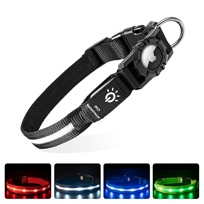 LED-hondenhalsband met AirTag-houder