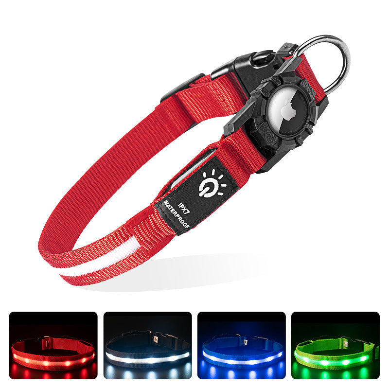 LED-hondenhalsband met AirTag-houder