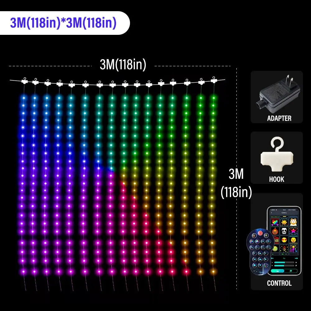 400 LED-gordijnlampen