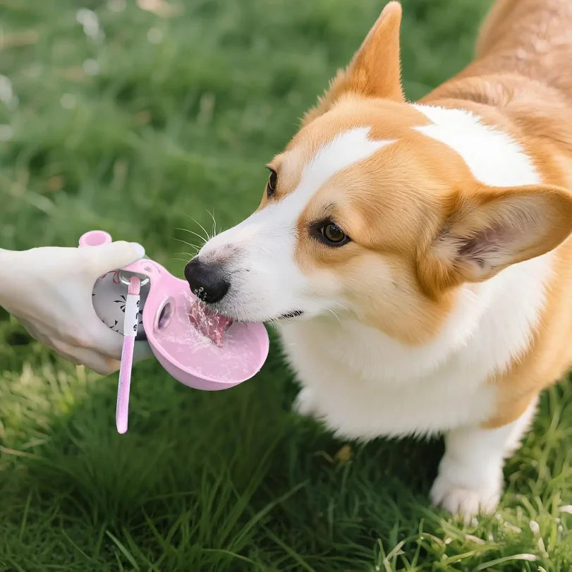 Draagbare Waterfles voor Honden met Drinkbakje