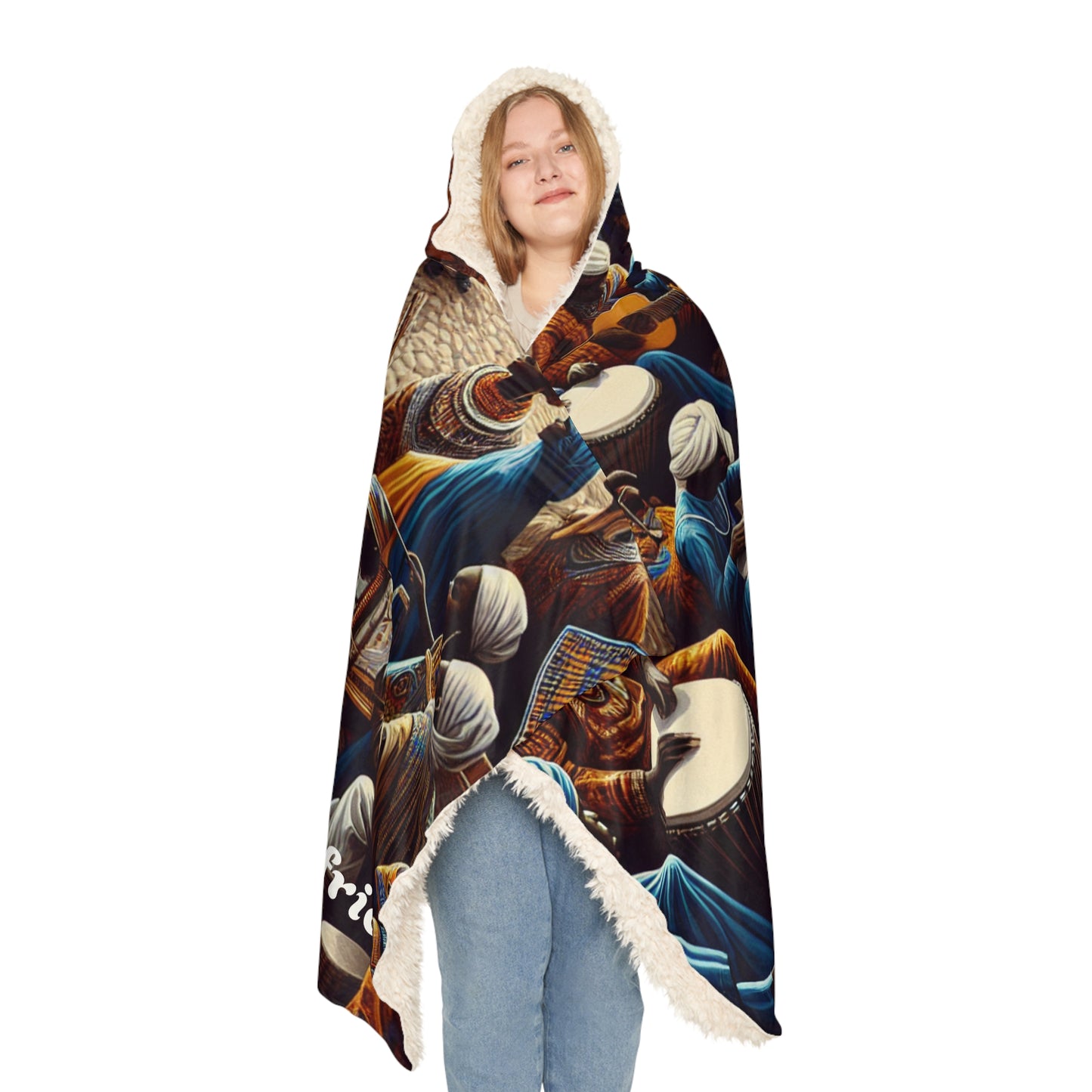 Africa-Inspired Hooded Snuggle Blanket - Cozy and Vibrant Throw for Relaxation