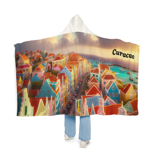 Curacao-Inspired Hooded Snuggle Blanket - Cozy and Vibrant Throw for Relaxation