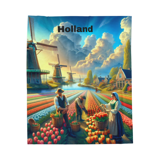 Holland Paradise Velveteen Plush Blanket | Cozy Beach-Inspired Throw