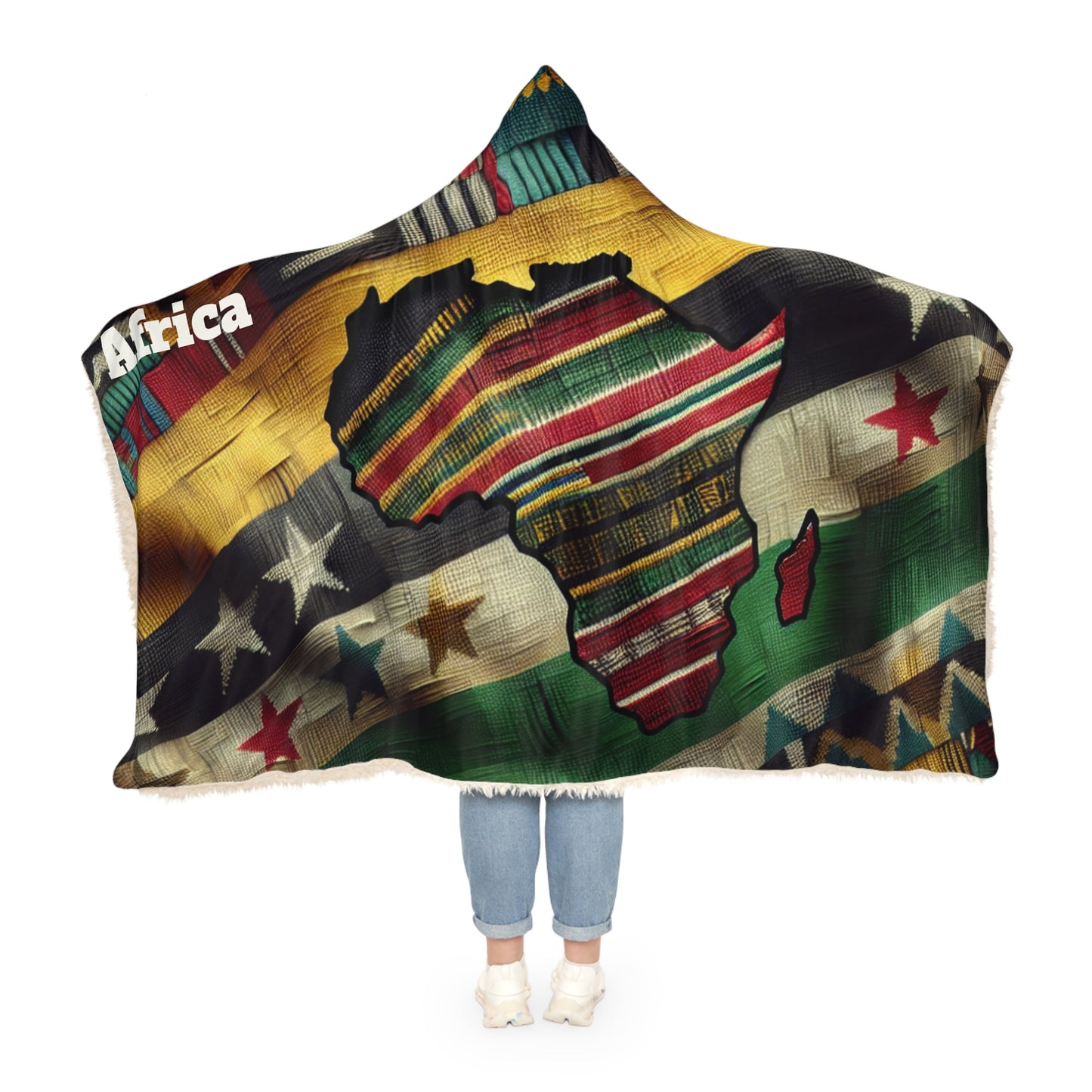 Africa-Inspired Snuggle Blanket - Cozy Sherpa Throw for Warmth and Style