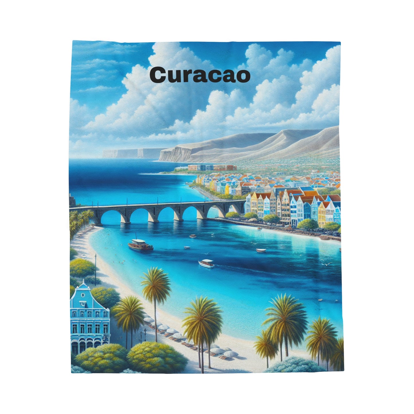 Curacao Paradise Velveteen Plush Blanket | Cozy Beach-Inspired Throw